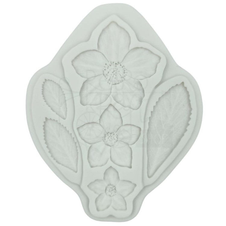 Foremka silikonowa Kwiatki listki 12.5x10.1cm MZ0038 Pentart