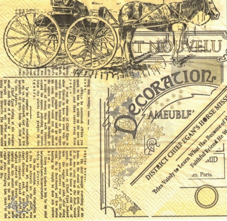 Serwetka 33x33 - Stara gazeta