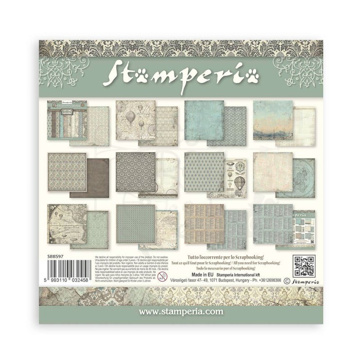 Zestaw papierów 20x20 Voyages Fantastiques Backgrounds SBBS97 Stamperia
