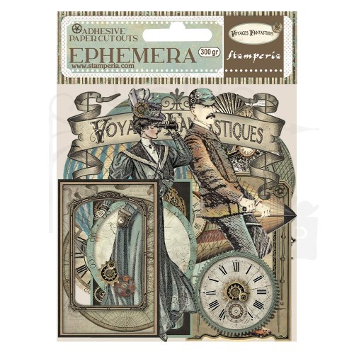 Ozdoby papierowe samoprzylepne Ephemera Voyages Fantastiques DFLCT39 Stamperia