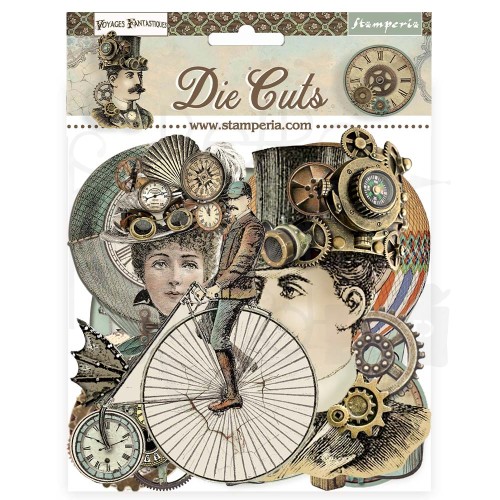 Ozdoby kształty tekturowe Die Cuts Voyages Fantastiques DFLDC91 Stamperia
