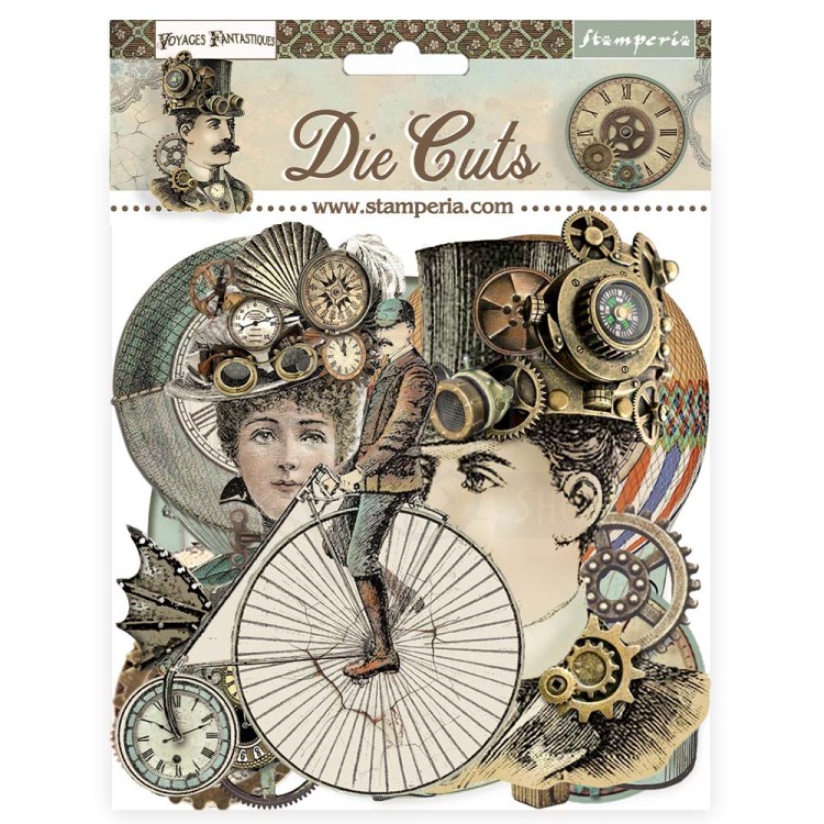 Ozdoby kształty tekturowe Die Cuts Voyages Fantastiques DFLDC91 Stamperia