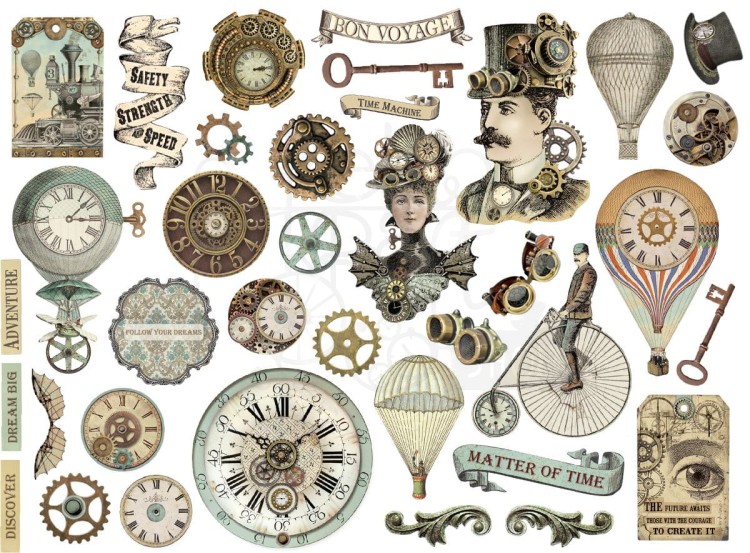 Ozdoby kształty tekturowe Die Cuts Voyages Fantastiques DFLDC91 Stamperia