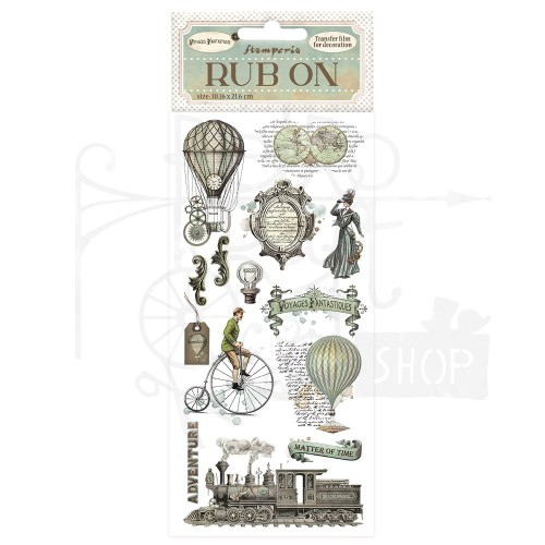 Rub-On Transfer 10x21.6cm Voyages Fantastiques Balony DFLRB68 Stamperia