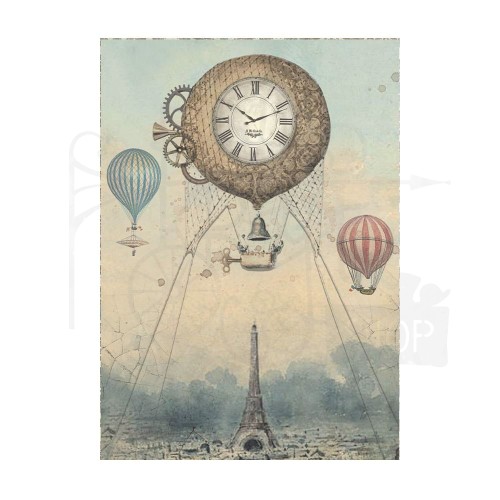 Papier ryżowy A6 Voyages Fantastiques Background - zestaw 8szt DFSAK6015 Stamperia