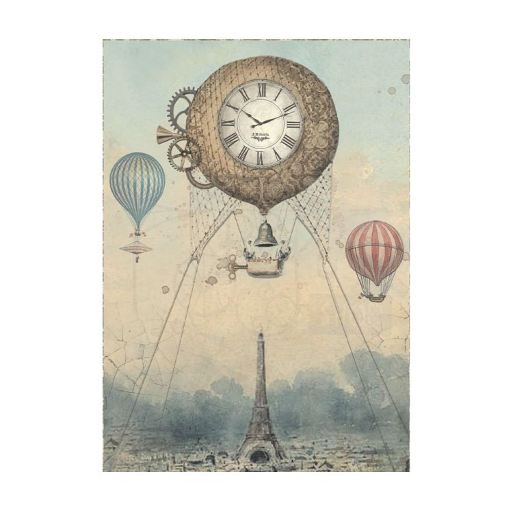 Papier ryżowy A6 Voyages Fantastiques Background - zestaw 8szt DFSAK6015 Stamperia