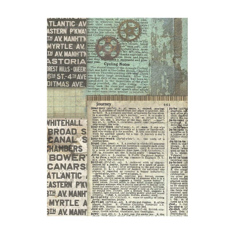 Papier ryżowy A6 Voyages Fantastiques Background - zestaw 8szt DFSAK6015 Stamperia