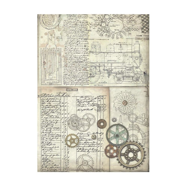 Papier ryżowy A6 Voyages Fantastiques Background - zestaw 8szt DFSAK6015 Stamperia