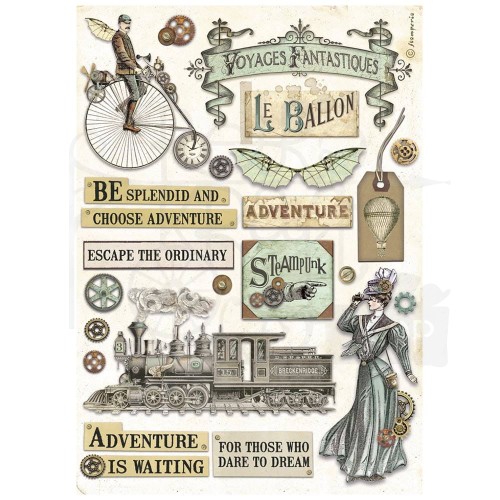 Papier ryżowy A4 Voyages Fantastiques Elementy mix DFSA4840 Stamperia