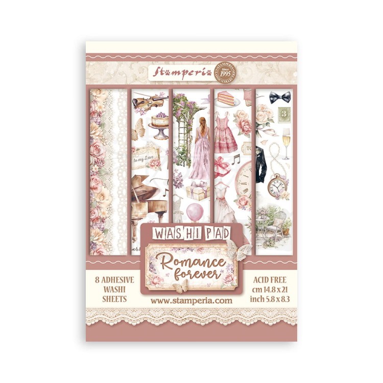 Papier washi A5 Romance Forever 8 szt SBW02 Stamperia