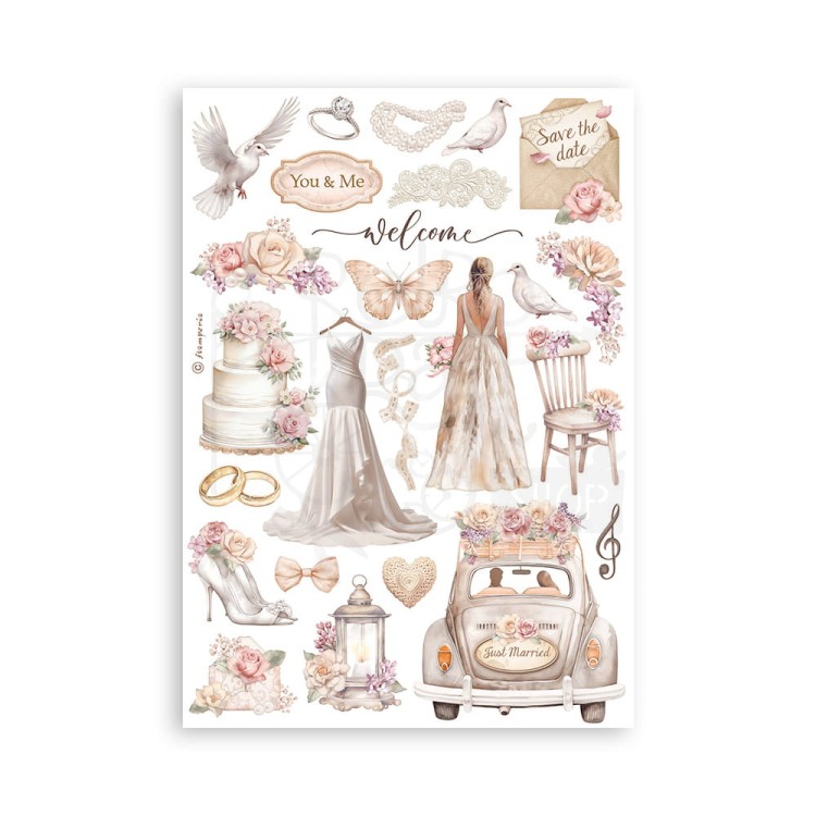 Papier washi A5 Romance Forever 8 szt SBW02 Stamperia
