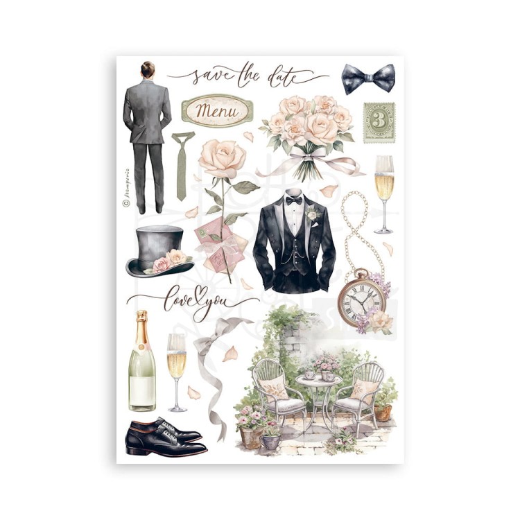 Papier washi A5 Romance Forever 8 szt SBW02 Stamperia