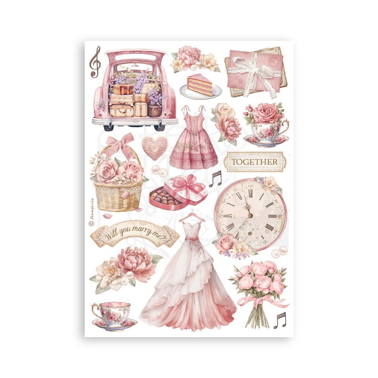 Papier washi A5 Romance Forever 8 szt SBW02 Stamperia