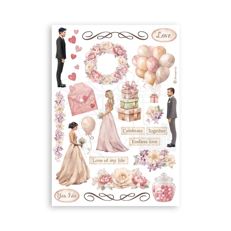Papier washi A5 Romance Forever 8 szt SBW02 Stamperia