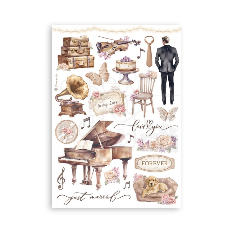Papier washi A5 Romance Forever 8 szt SBW02 Stamperia