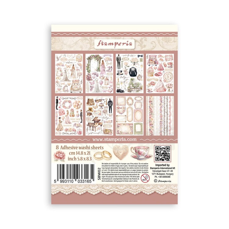 Papier washi A5 Romance Forever 8 szt SBW02 Stamperia