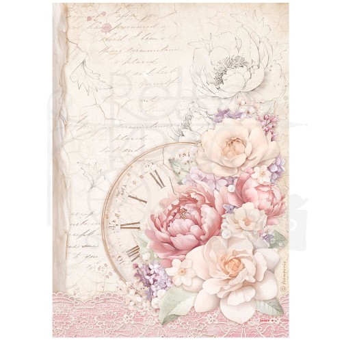Papier ryżowy A4 Romance Forever Zegar DFSA4831 Stamperia