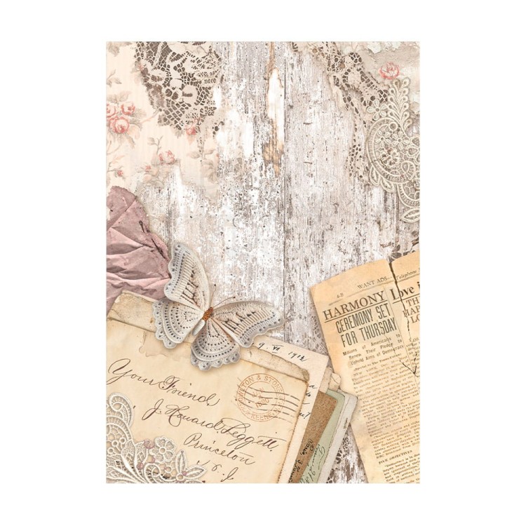 Papier ryżowy A6 Romance Forever Background - zestaw 8szt DFSAK6014 Stamperia