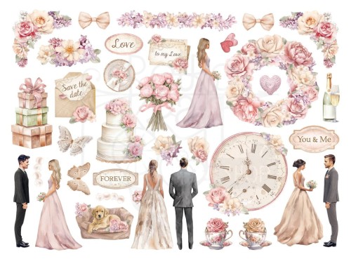 Ozdoby kształty tekturowe Die Cuts Romance Forever Ceremony DFLDC89 Stamperia