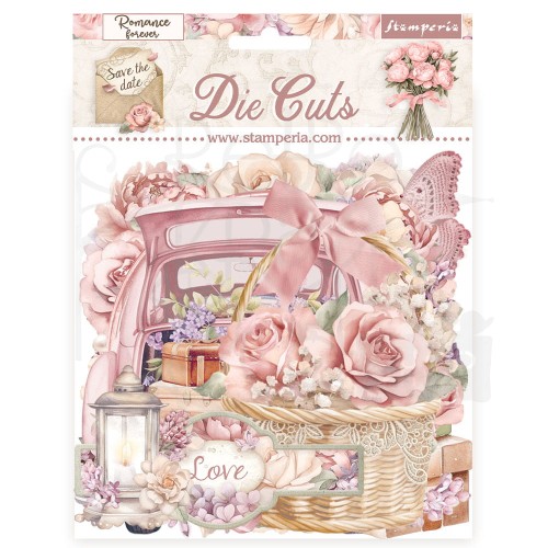 Ozdoby kształty tekturowe Die Cuts Romance Forever Journaling DFLDC90 Stamperia