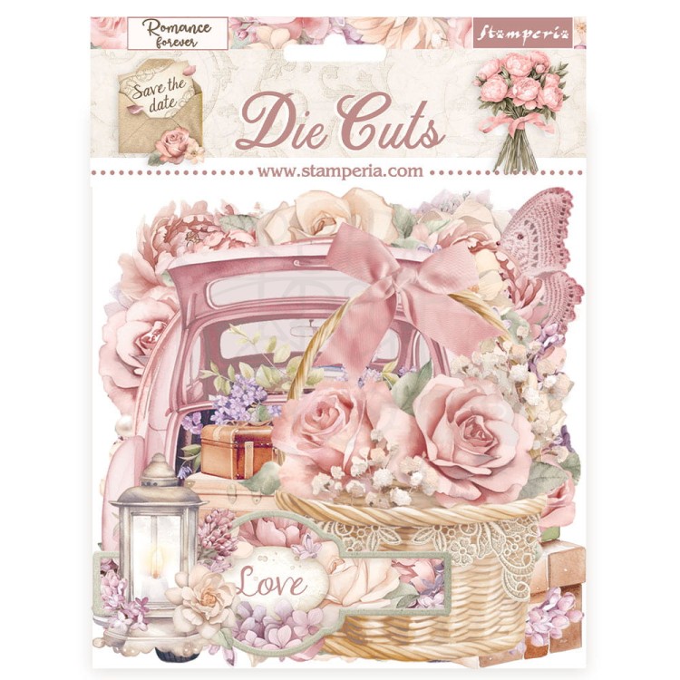 Ozdoby kształty tekturowe Die Cuts Romance Forever Journaling DFLDC90 Stamperia