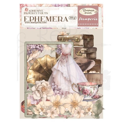 Ozdoby papierowe samoprzylepne Ephemera Romance Forever Journaling DFLCT38 Stamperia