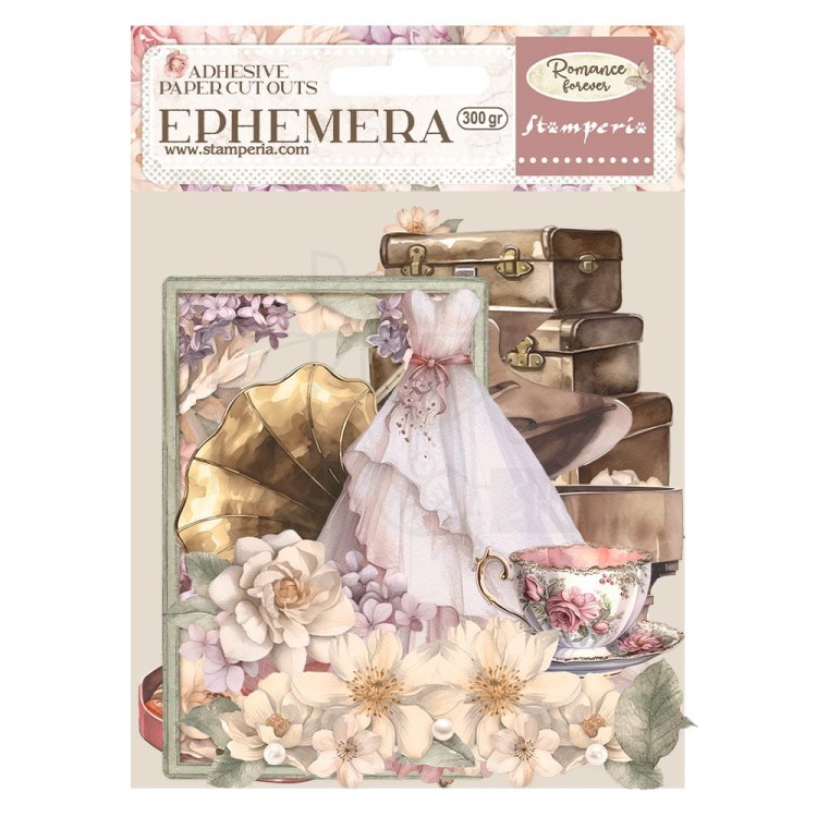 Ozdoby papierowe samoprzylepne Ephemera Romance Forever Journaling DFLCT38 Stamperia