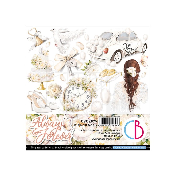 Zestaw papierów 15x15 Always &amp; Forever 24szt CBQE075 Ciao Bella
