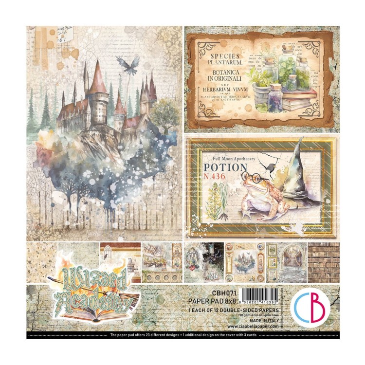Zestaw papierów 20x20 Wizard Academy 12szt CBH071 Ciao Bella