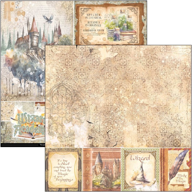 Zestaw papierów 20x20 Wizard Academy 12szt CBH071 Ciao Bella