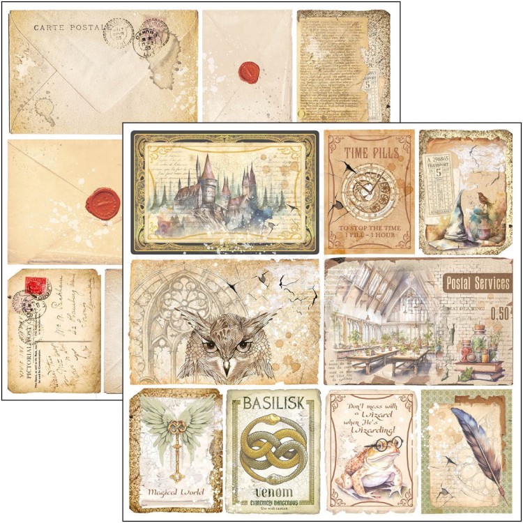 Zestaw papierów 20x20 Wizard Academy 12szt CBH071 Ciao Bella