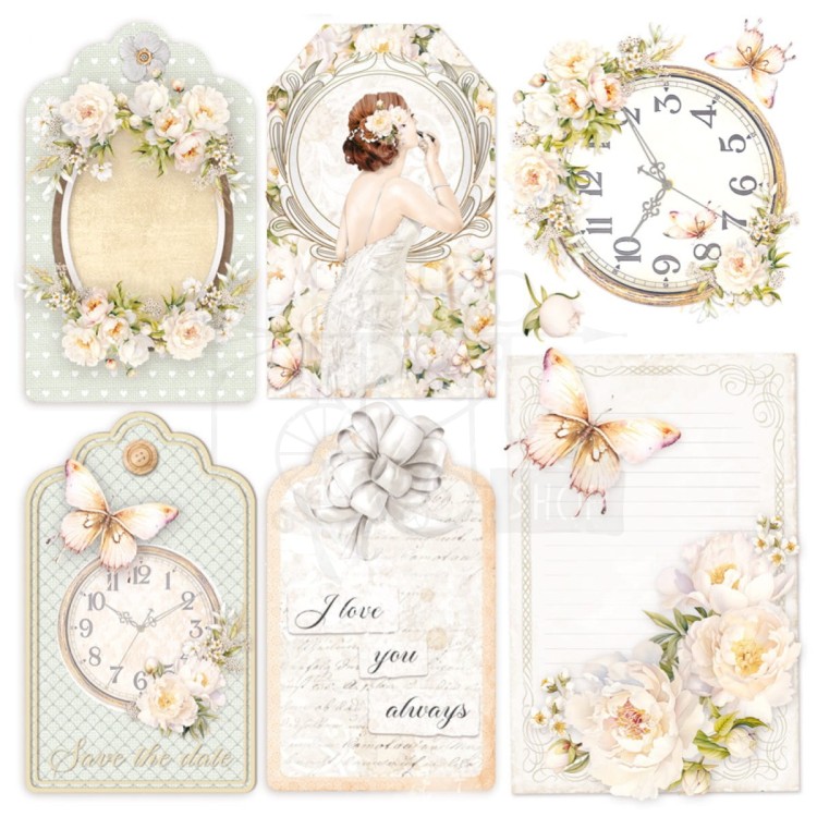 Zestaw papierów welinowych kalki 15x15cm Always &amp; Forever 6 szt. CBVQ014 Ciao Bella