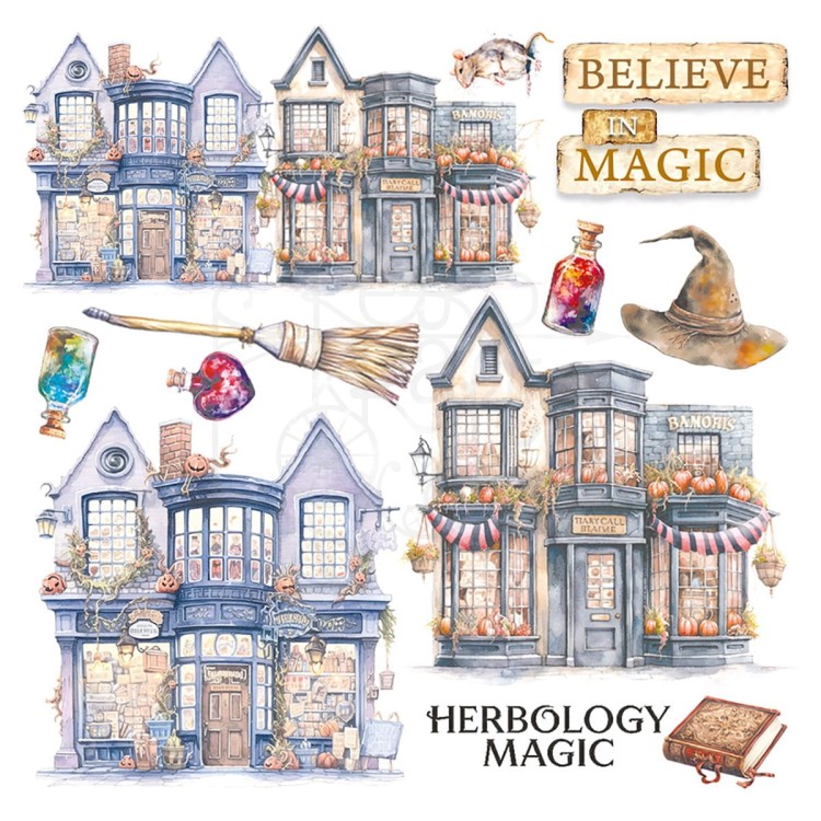 Zestaw papierów welinowych kalki 15x15cm Wizard Academy 6 szt. CBVQ010 Ciao Bella