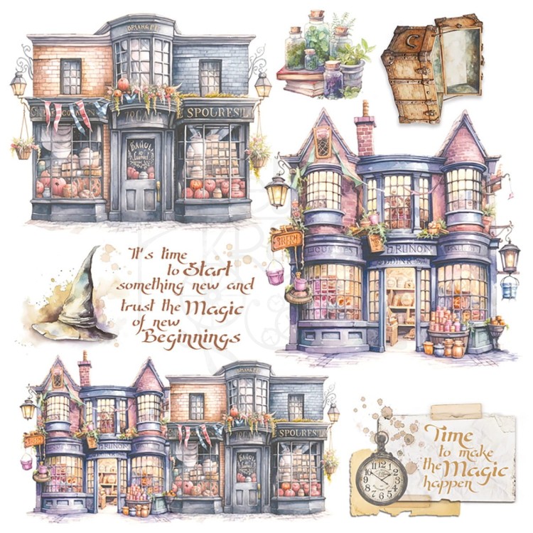 Zestaw papierów welinowych kalki 15x15cm Wizard Academy 6 szt. CBVQ010 Ciao Bella