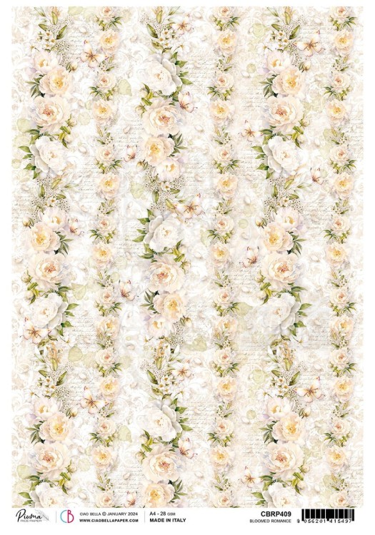Papier ryżowy A4 Bloomed Romance CBRP409 Ciao Bella