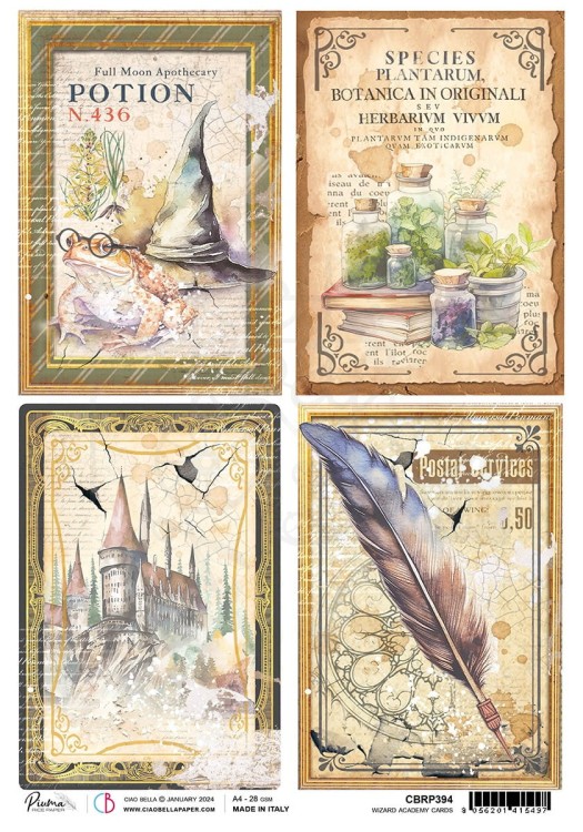 Papier ryżowy A4 Wizard Academy cards CBRP394 Ciao Bella