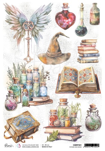 Papier ryżowy A4 Potions and books CBRP391 Ciao Bella