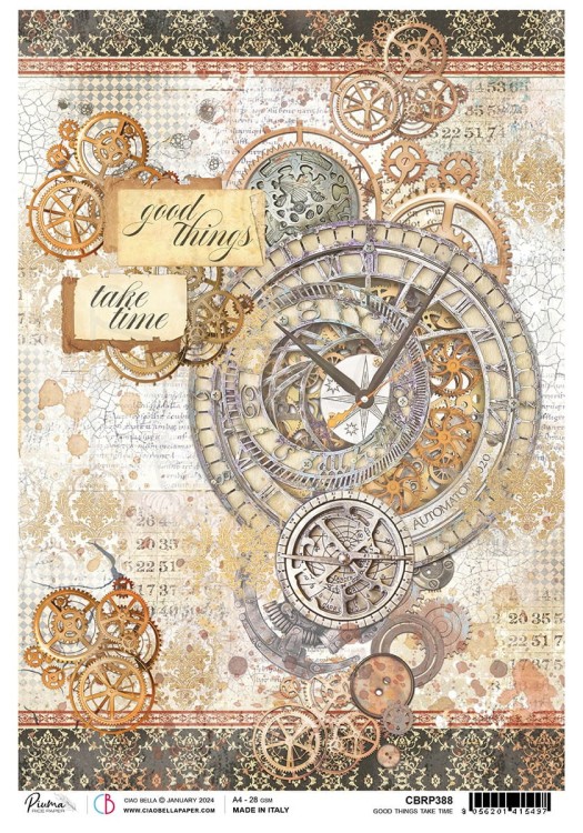 Papier ryżowy A4 Good Things Take Time CBRP388 Ciao Bella