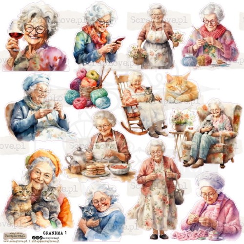 Naklejki do scrapbookingu i art journalingu Grandma 1 ScrapLove