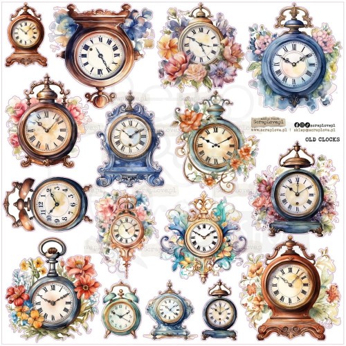 Naklejki do scrapbookingu i art journalingu Old Clocks ScrapLove
