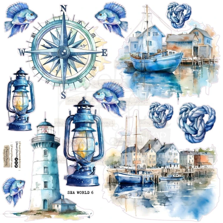 Naklejki do scrapbookingu i art journalingu Sea World 6 ScrapLove