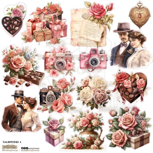 Naklejki do scrapbookingu i art journalingu Valentines 4 ScrapLove