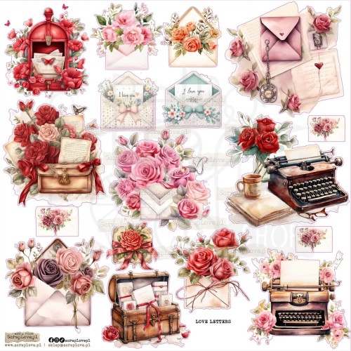 Naklejki do scrapbookingu i art journalingu Love Letters ScrapLove