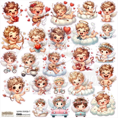 Naklejki do scrapbookingu i art journalingu Love Cupid 1 ScrapLove