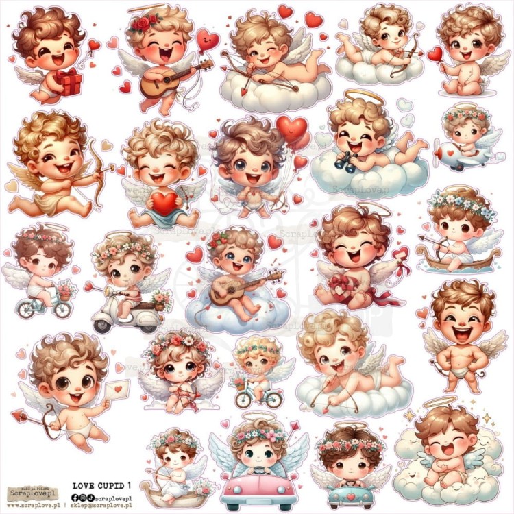 Naklejki do scrapbookingu i art journalingu Love Cupid 1 ScrapLove