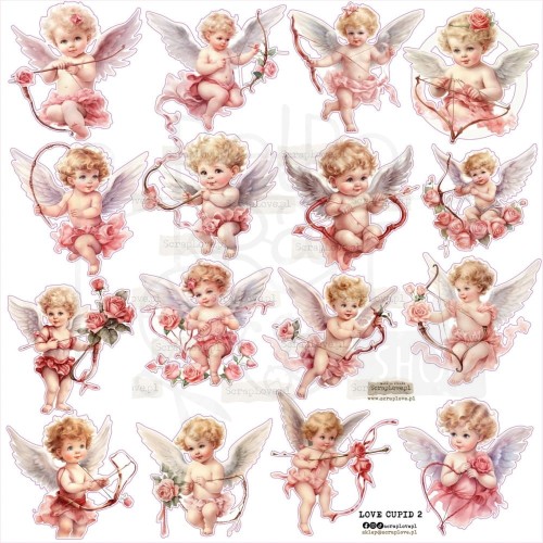 Naklejki do scrapbookingu i art journalingu Love Cupid 2 ScrapLove