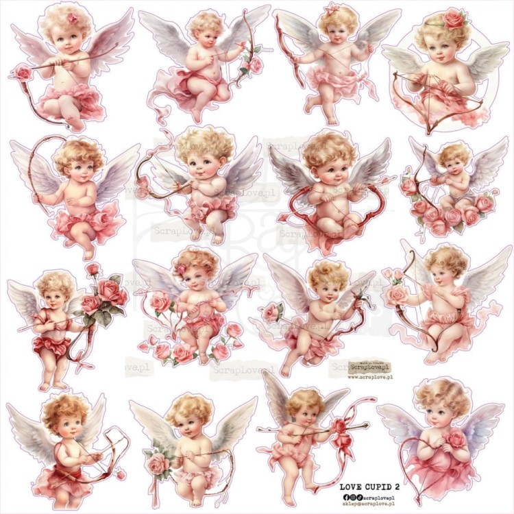 Naklejki do scrapbookingu i art journalingu Love Cupid 2 ScrapLove