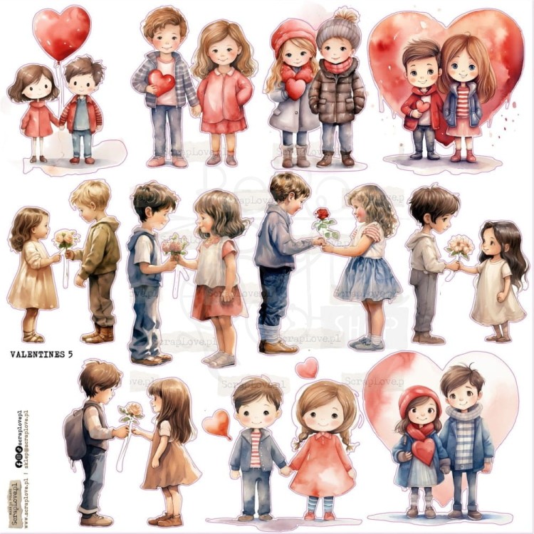 Naklejki do scrapbookingu i art journalingu Valentines 5 ScrapLove
