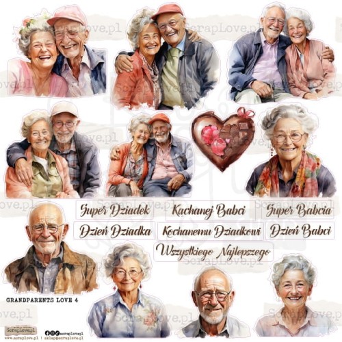 Naklejki do scrapbookingu i art journalingu Grandparents Love 4 ScrapLove