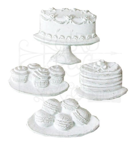 Ozdoby żywiczne Cakes &amp; Cookies torty i ciastka 4szt CXJA889 Melissa Frances